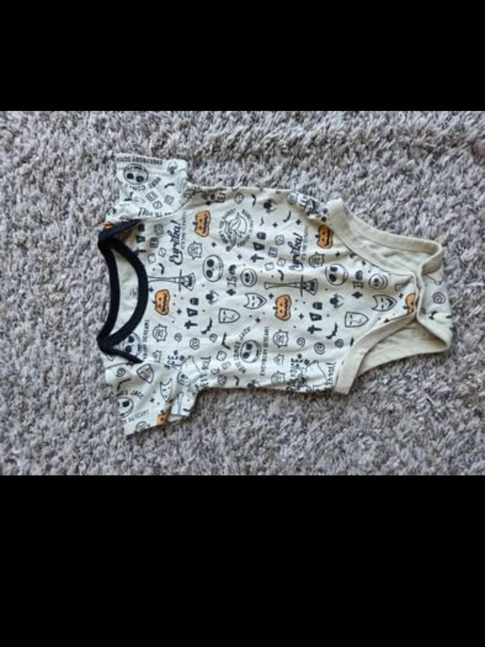 Cream Halloween Print Baby One-Piece Bodysuit